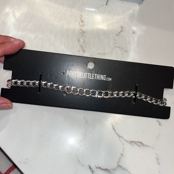 Silver Diamanté Link Chain Chocker Necklace - Picture 2 of 3